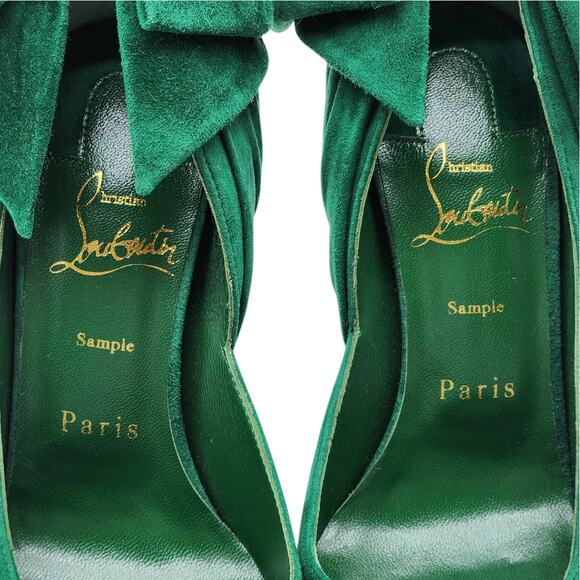 Christian Louboutin Rabakate Pumps 100mm - Suede - Green - 36 5.5US $995 - Picture 6 of 8